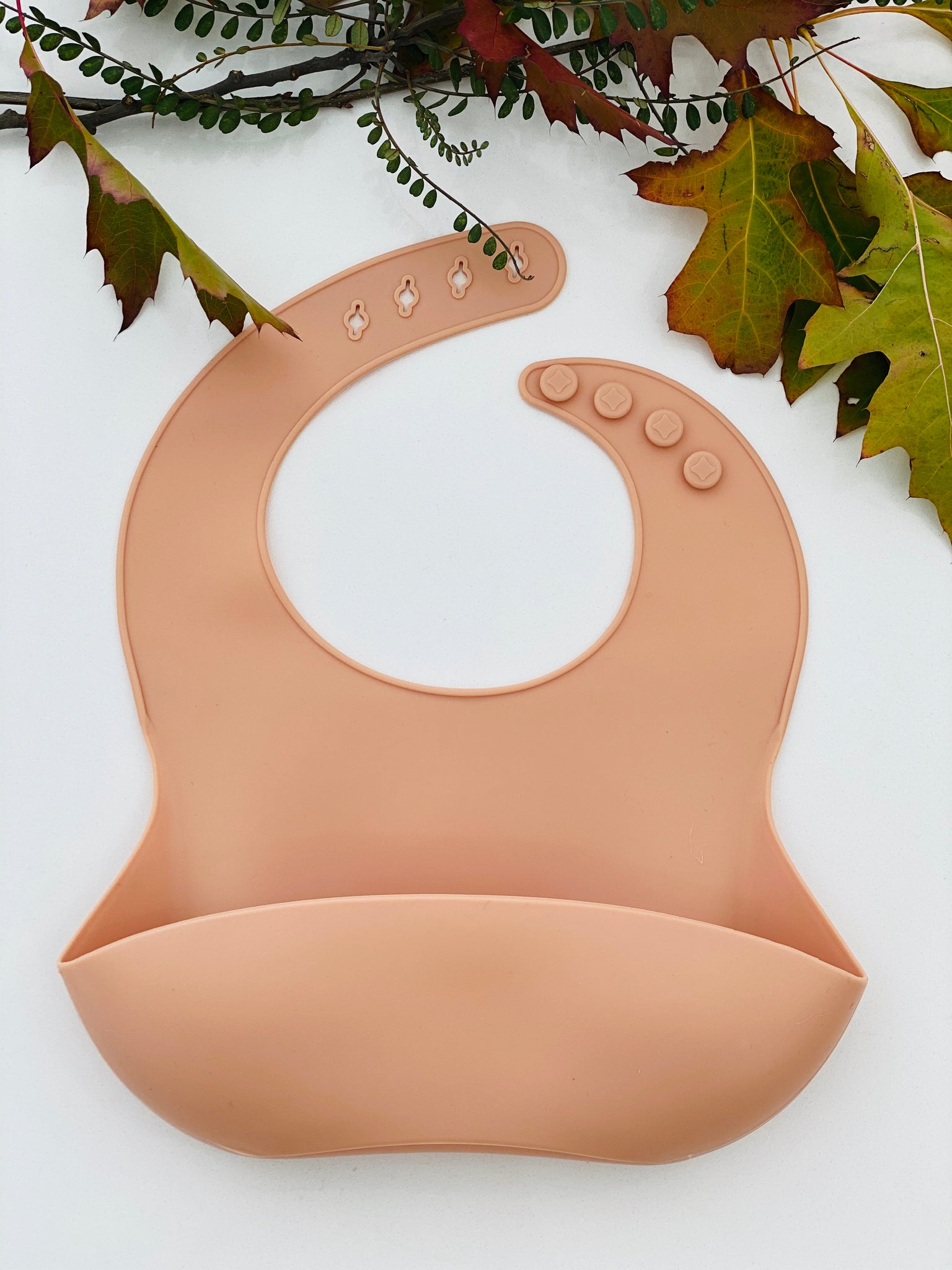 Deluxe Silicone Bib | Almond